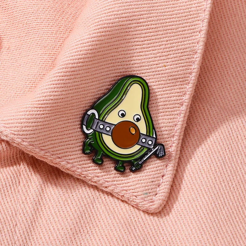 Cute Cartoon Avocado Enamel Brooch Creative Funny Lapel Pin Badge Backpack Clothing Hat Accessories