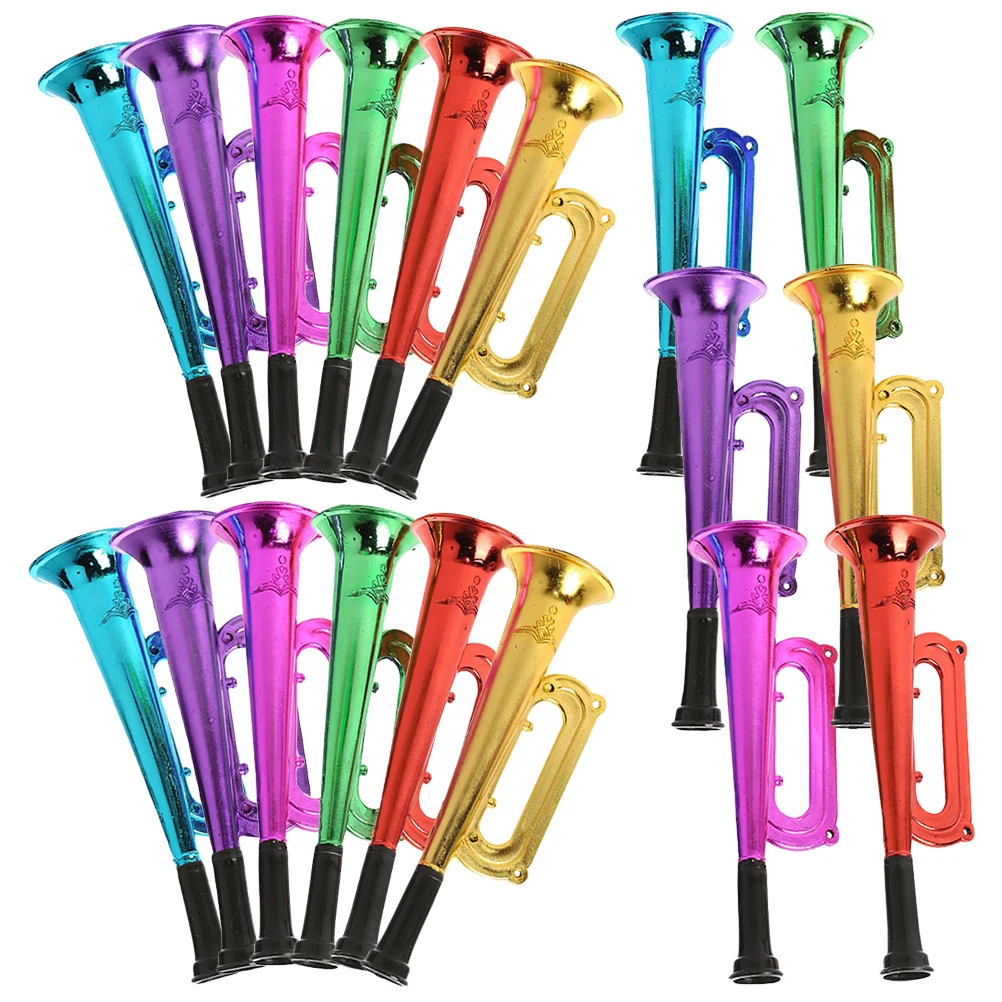 

18pcs Colorful Horns Toy Plastic Stadium Horn Football Game Accessories Fans Party Air Horn Musical Instruments