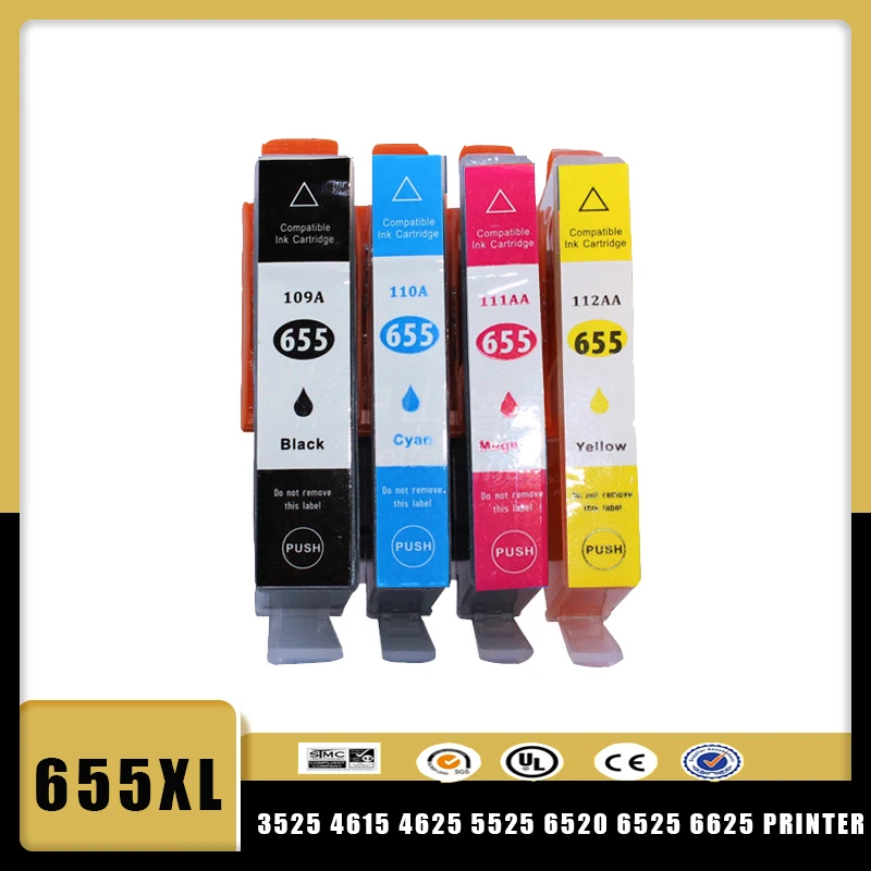 vilaxh 655xl Compatible Ink Cartridge Replacement For HP 655 xl For Deskjet 3525 4615 4625 5525 6520 6525 6625 Printer