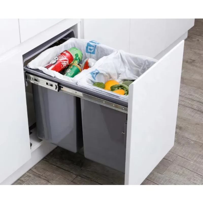 20L pull out sorting trash can kitchen trash can with sliding kitchen storage