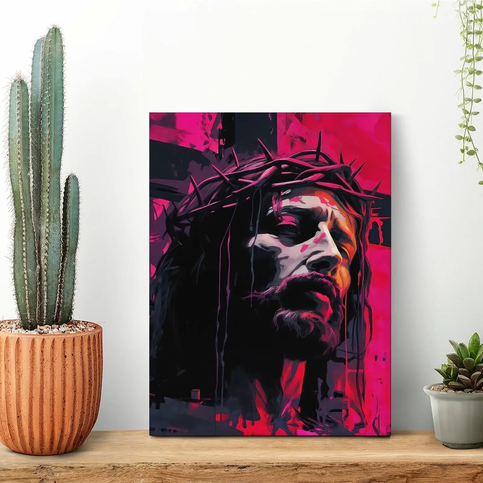 Jesus Christ Abstract Canvas Painting Wall Plaque Retro Cave Club Customized Framed Wall Paintings