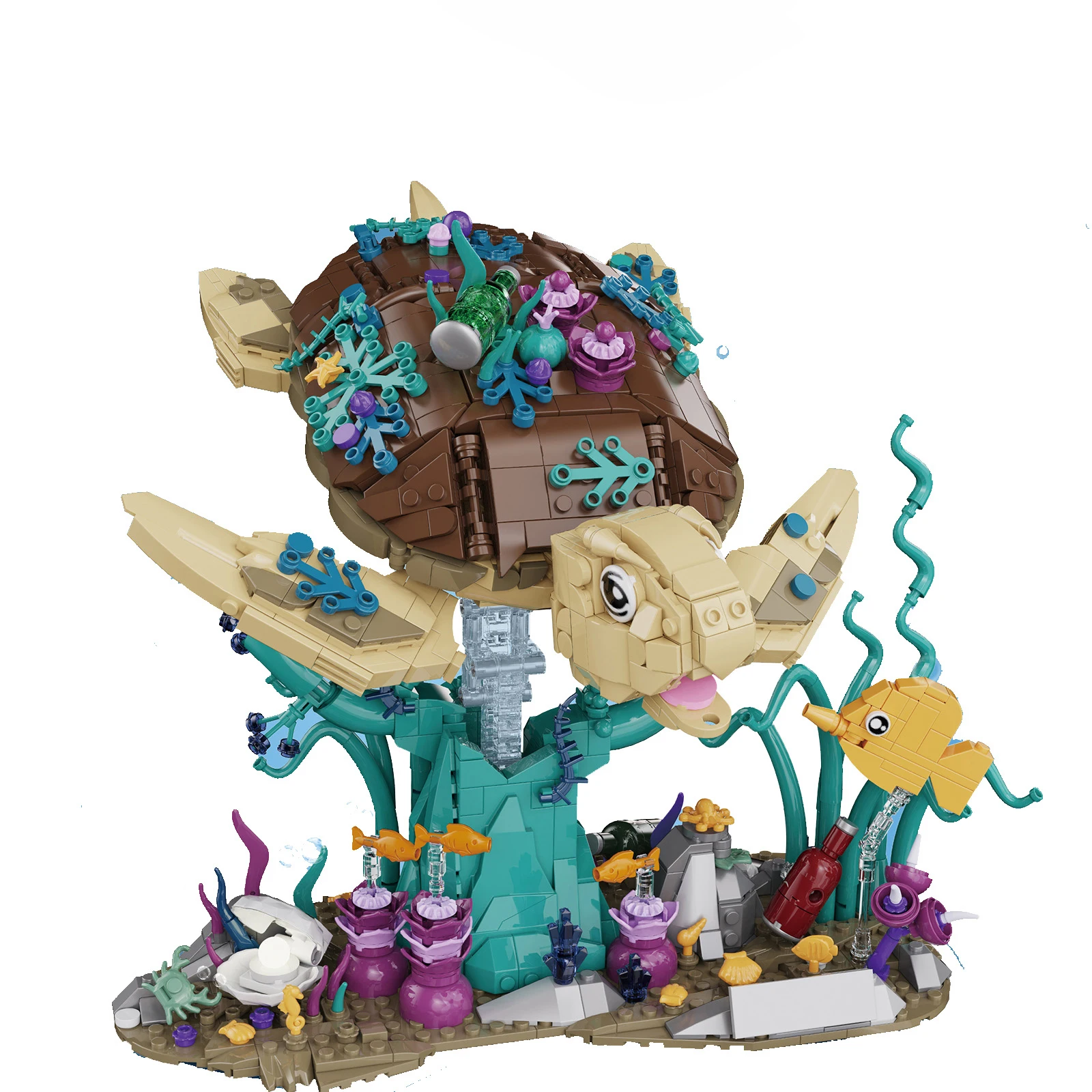 DK6030 MOC الميكانيكية السلاحف البحرية 1271 قطعة اللبنات مجموعة المرجان الأسماك نموذج مثالية الجذعية التجمع لعبة للأطفال هدية عيد ميلاد