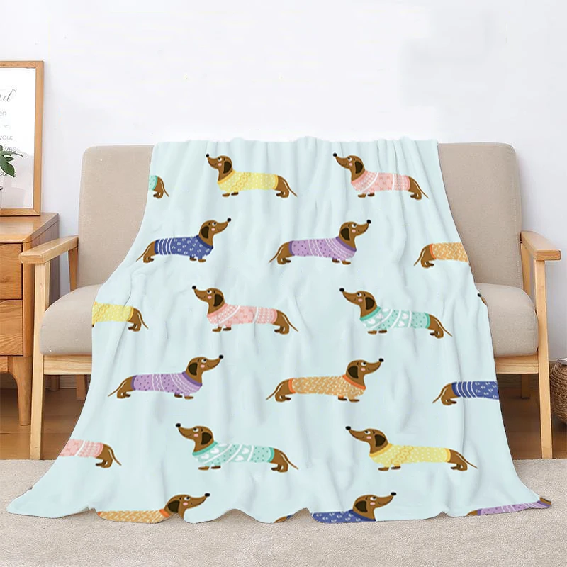 Couch Throw Blanket for Sofa Dachshund In Sweaters Pattern Fluffy Soft Blankets Bedspread on the Bed Bedroom Decoration Luxury