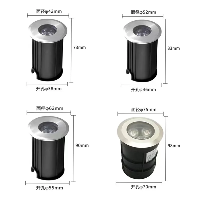 1W3W LED IP68 Wasserdicht Schwimmbad Brunnen Teich Quadratische Unterwasser Licht Garten Unterirdischen Lampe Pathway Deck Spot Beleuchtung – Detail 3