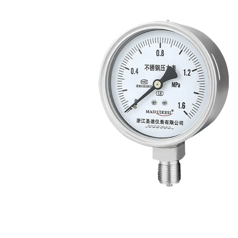 Stainless Steel Pressure Gauge for Y100BF Oil Hydraulic Water Pneumatic Pressure Measurement 304 316L Mini Clamp Type High