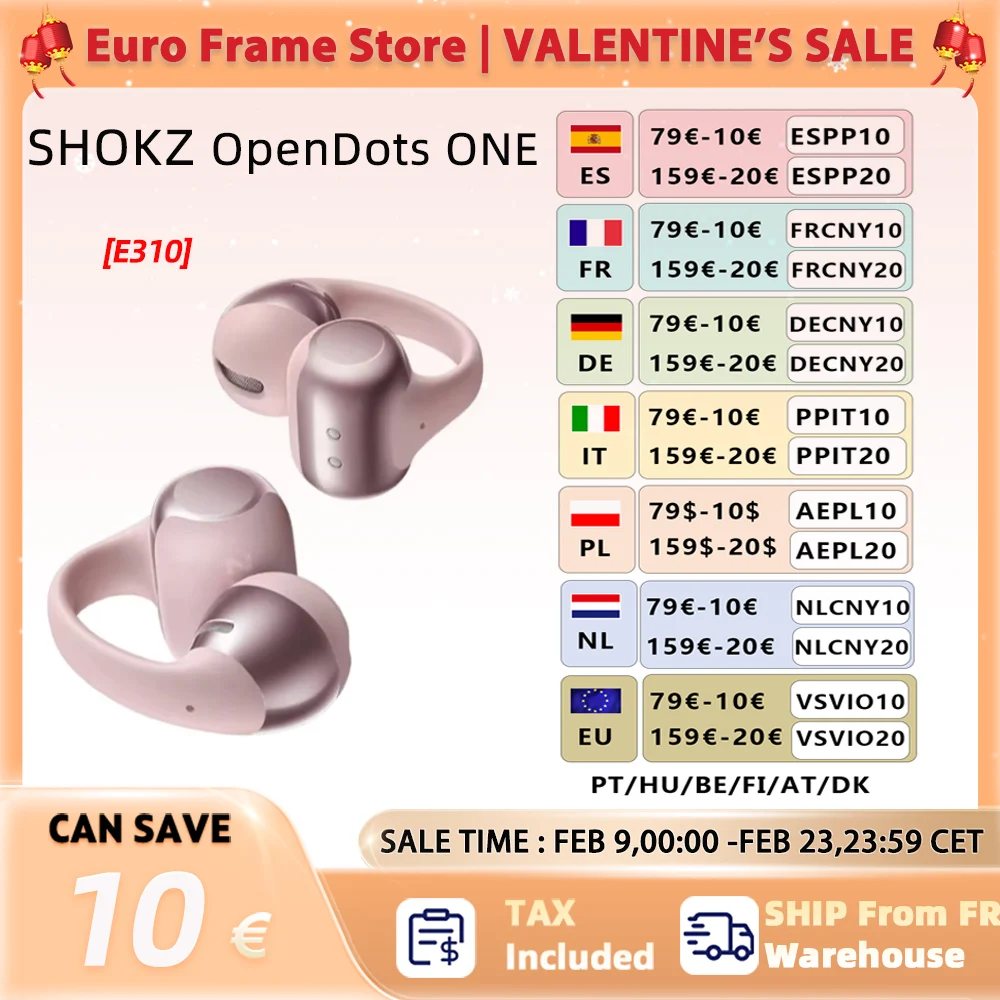 SHOKZ OpenDots ONE E310 casque Bluetooth sans fil ouvert V5.4 avec Microphone Dolby son étanche longue durée de vie de la batterie E310