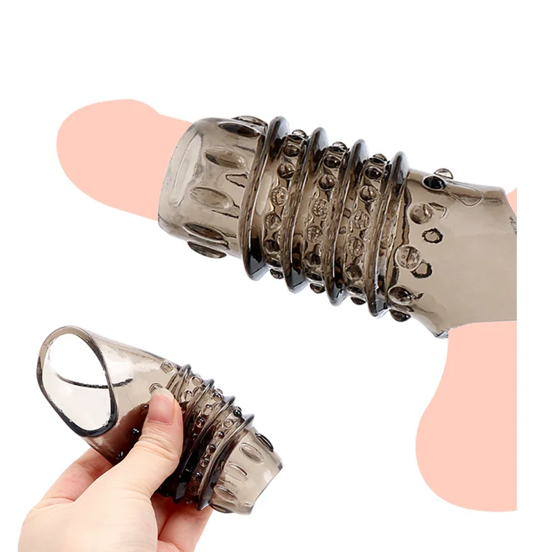 Soft Spikes Penis Extender Condom Cock Sleeve Ring Dick Enlargement Delay Ejaculation Silicone Reusable Erotic Sex Toys for Male