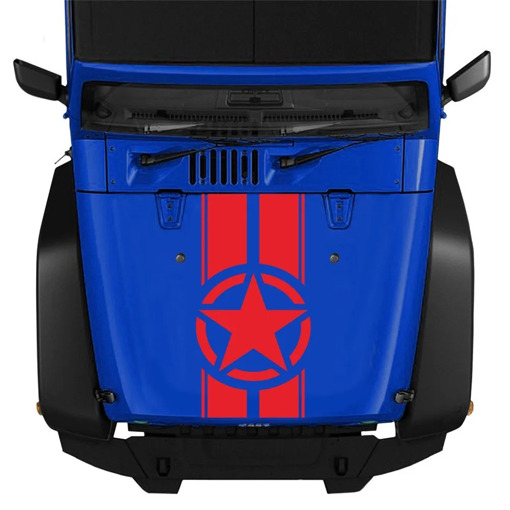 

Easily Removable Racing Stripe Stickers on Your For For Jeep\\'s Hood 45*110CM Great Addition to Your Vehicle Customization