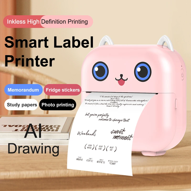 

Portable Handheld Wireless Thermal Printer Mini and Black & White USB Interface Pad Printer for Photos and Barcodes