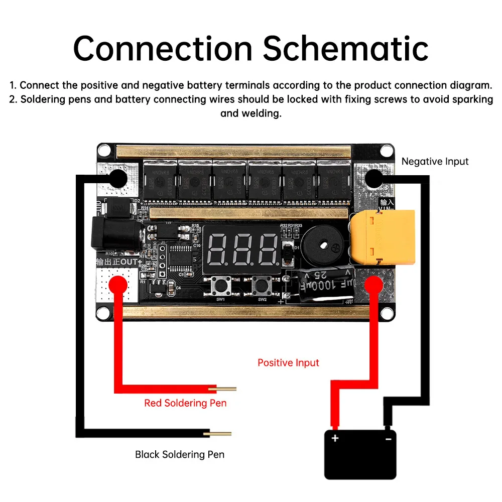 Spot Welder DIY Kit 99 Gears Power Adjustable Spots Welding Machine Control Board for Welding 14650 17490 18650 Battery Tool