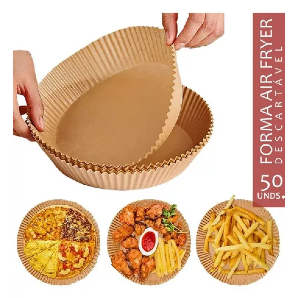 Fritadeira Antiferrugem Air para Descartável, Kit 50, Frutas e Legumes