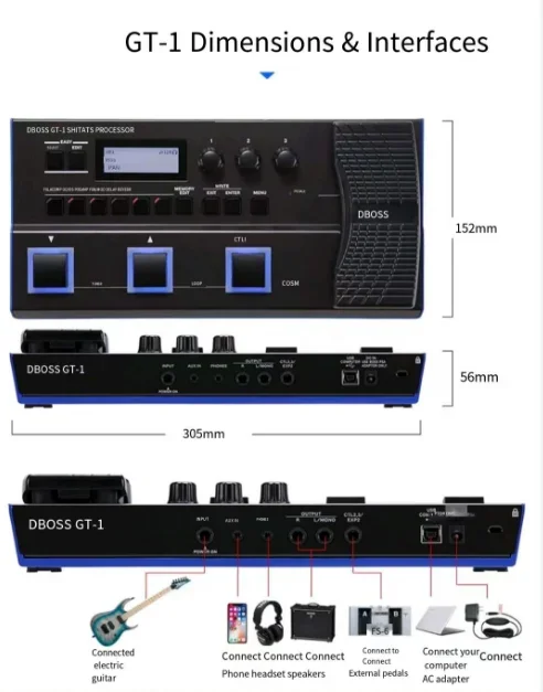 Boss GT-1  GT -1B GX-100 Bass/Guitar Multi-Effects Pedal