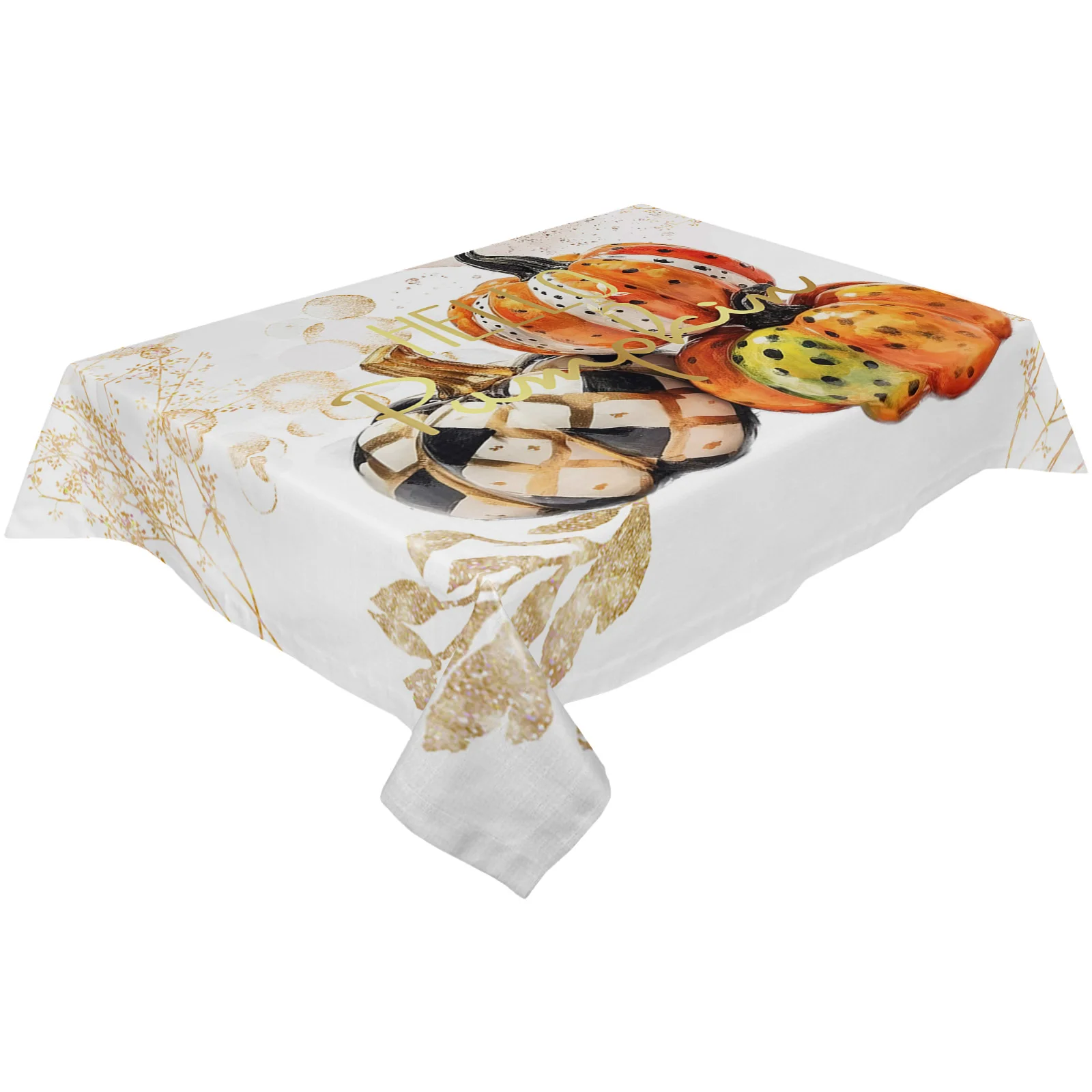 Thanksgiving Wave Point Gradient Autumn Table Cloth Waterproof Dining Tablecloth Kitchen Decorative Party Table Cover