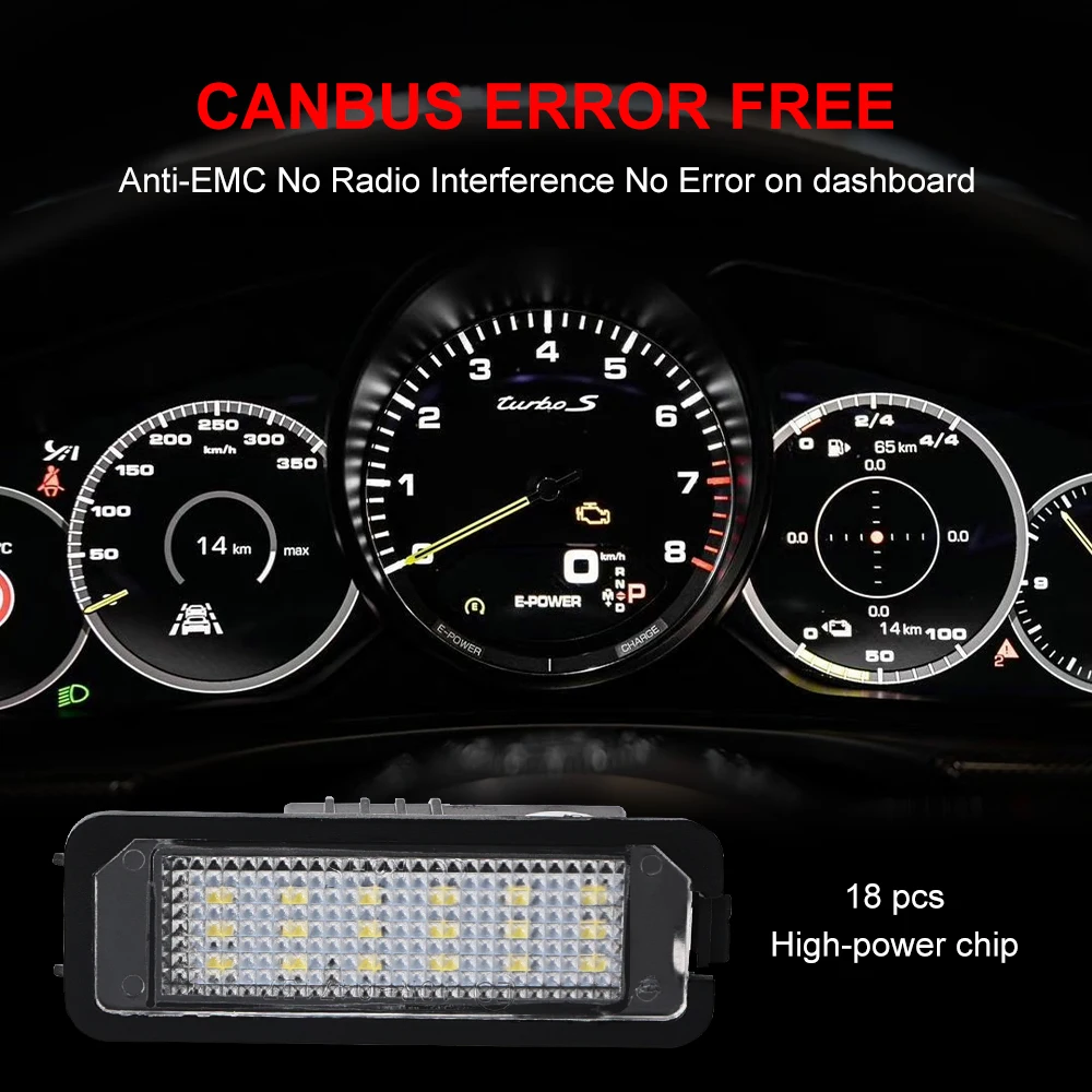 ل VW Passat B6 CC Eos Golf 4 5 6 7 MK7 بولو مقعد رائع ليون ألتيا 2 قطعة LED رقم لوحة ترخيص أضواء الجمعية مع Canbus #4