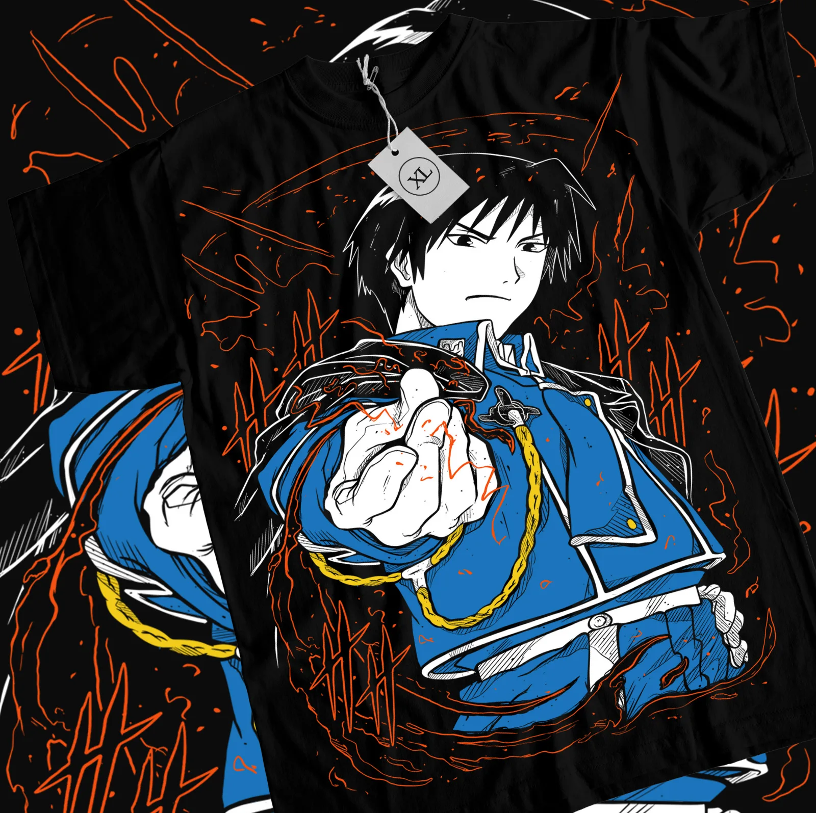 

Fullmetal Alchemist Lust FMA Roy Mustang T-Shirt Anime Girl Black Shirt All Size