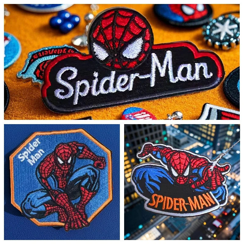 

New Spider-Man Embroidery iron on patches，Marvel Anime film The Avengers appliques for clothing Patch,Clothes Jacket Sew Ironing