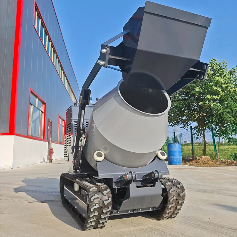 Hot Sale 300L Mobile Mini Concrete Mixer Self-loading Tracked with diesel Engine Small Dump Truck for Sale