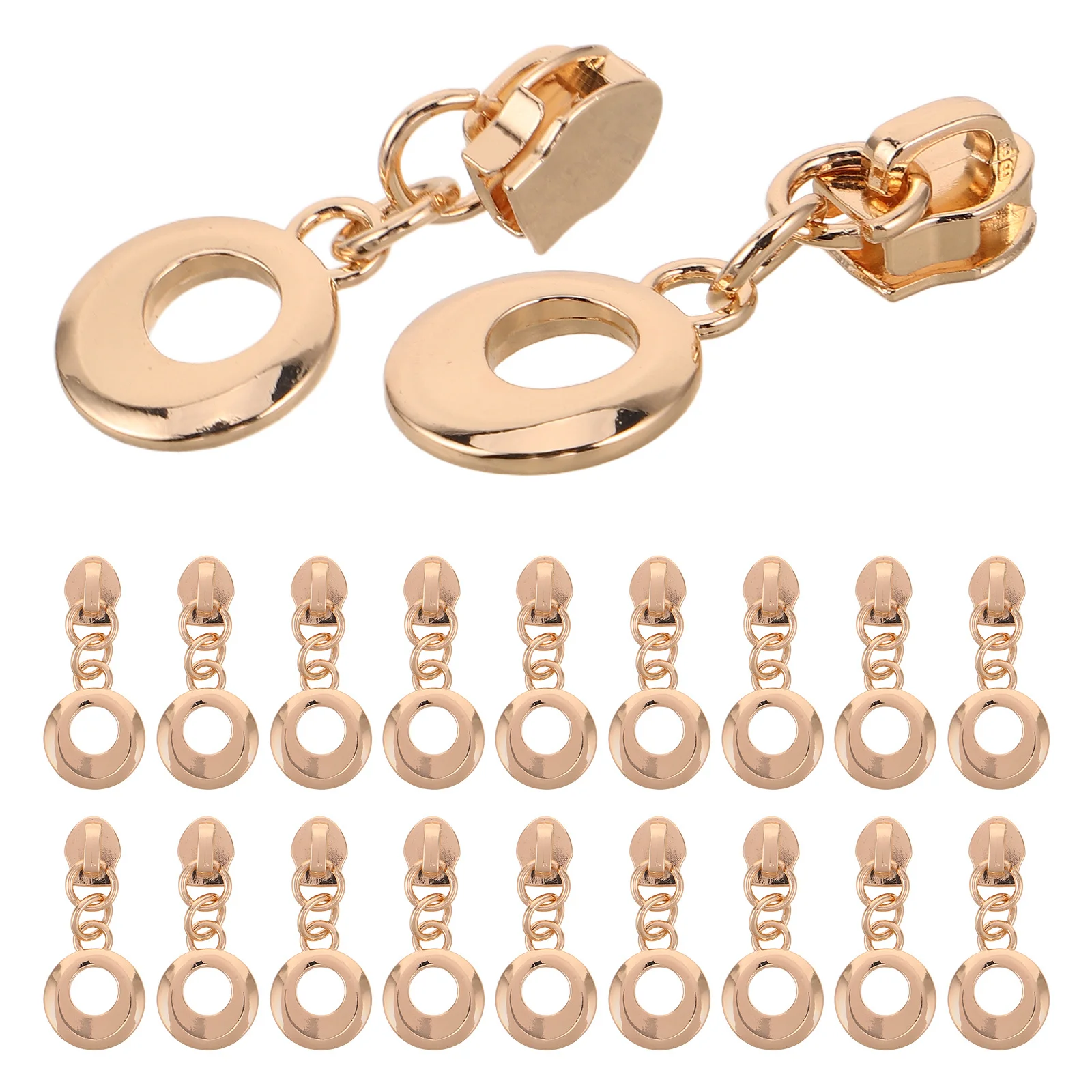 

20Pcs Zipper Pull Repair Kit Detachable Metal Zipper Heads for Jackets Jeans Bags Backpacks Luggage Replacement Heavy Duty