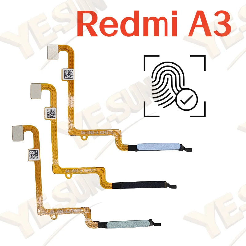 

Для Xiaomi Redmi A3 датчик отпечатков пальцев домашняя кнопка возврата меню с боковым включением и выключением гибкого включения