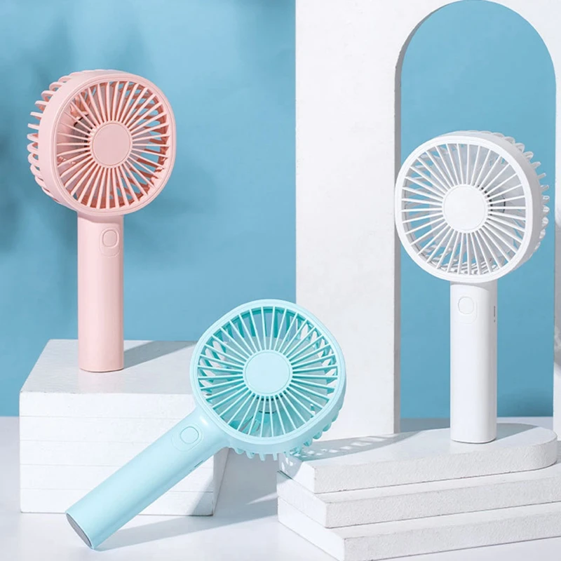 USB Mini Fan Rechargeable Portable Handheld Fan Lazy Temporary Travel Home Car Air Cooler -White