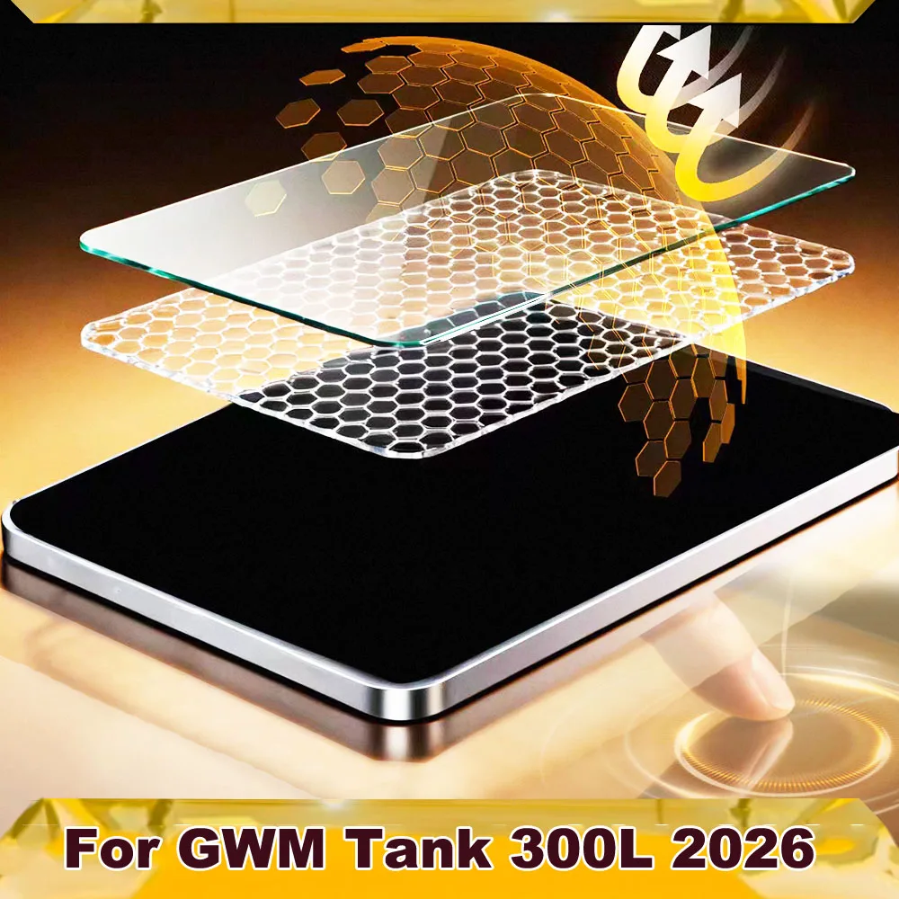 HD Tempered Glass Screen Protector  For GWM Tank 300L 2026 Car Navigation Dashboard Touch Screen Protective Film Auto Interior