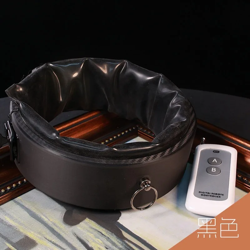 Remote Control Inflatable Neck Collar Rechargeable Air Pressure Massage Collar Fluorescent Color Change ,In stock,SSN