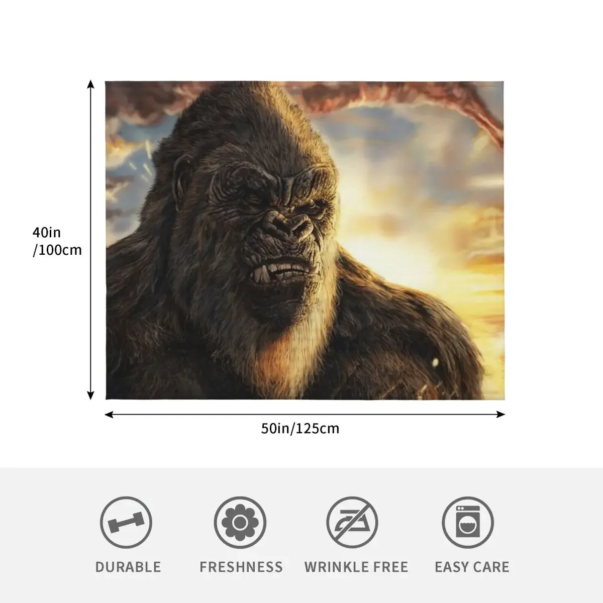 كينغ كونغ رمي بطانية للأريكة رقيقة أنيمي الأربعاء البطانيات القطيفة