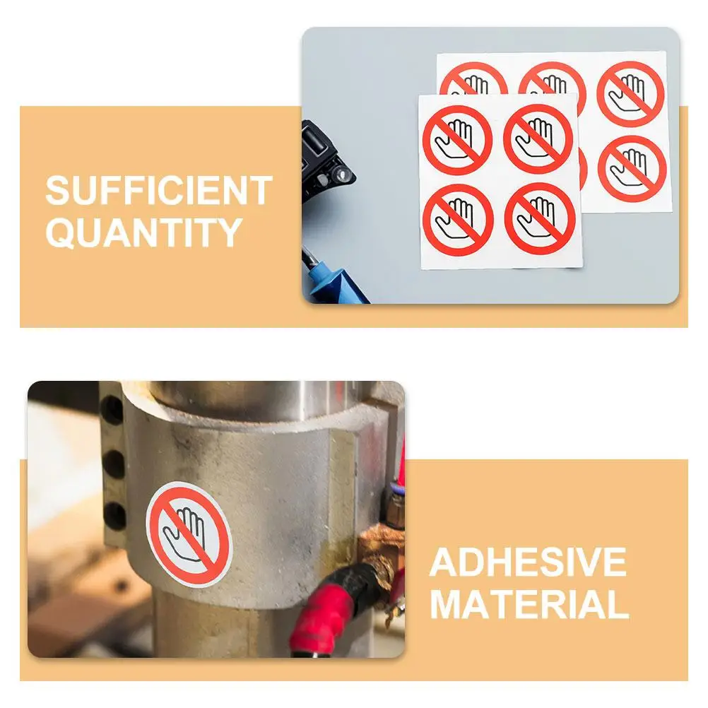 40pcs Safety Sign Stickers Warning Reflective Decals Vinyl Do Not Touch Industrial Waterproof Peeling Adhesive Traffic Signs