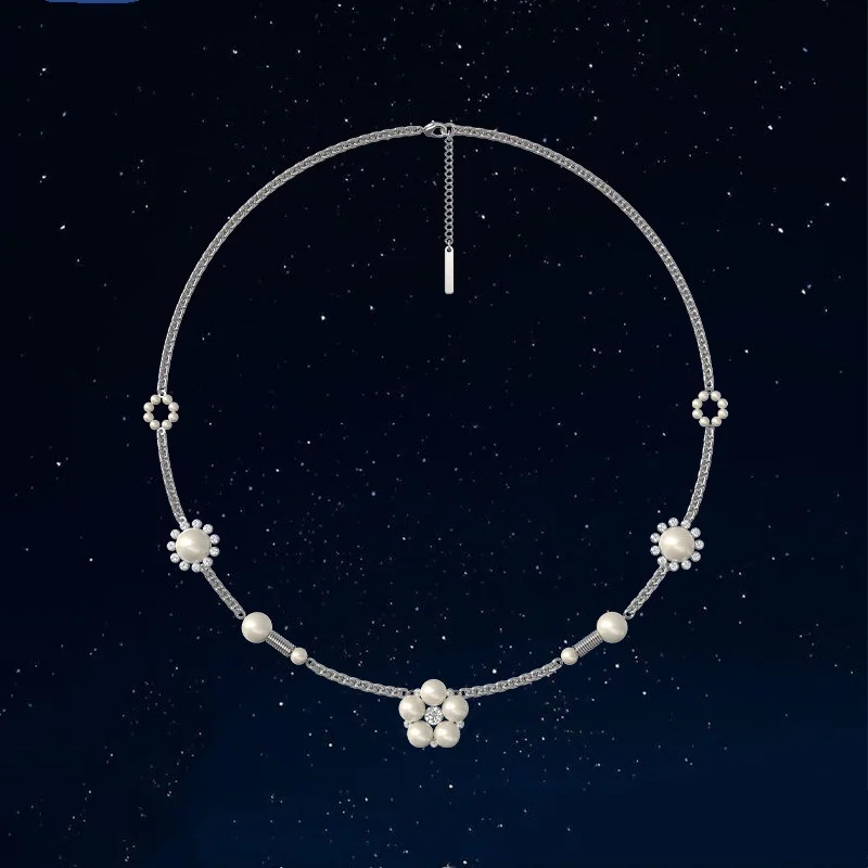 

Punk Rock Hip Hop Vintage Pearl Chain Splicing Street Fashion Necklace For Women Men Girls Rapper PSY.P Know Know Jewelry