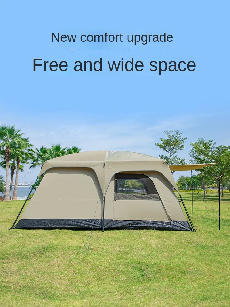 Large Camping Tent 3-12 Person Family Travel Tent 2 Room 3 Doors 2 Windows Outdoor Picnic Camping Supplies Large Tent