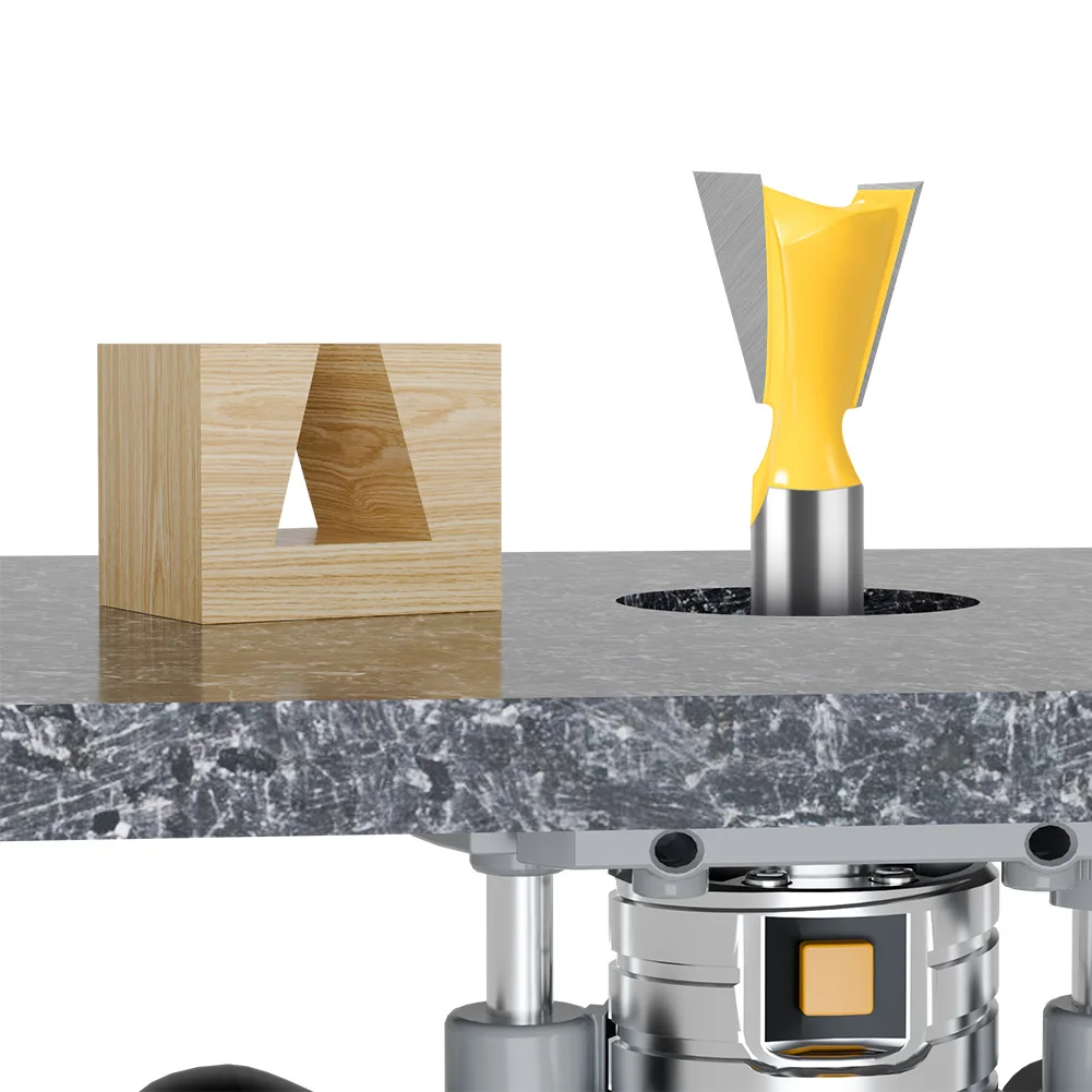 5PCS 8 Handle Dovetail Tenon Woodworking Milling Cutter, Suitable for Woodworking Board Slotted Splicing Without Rivets