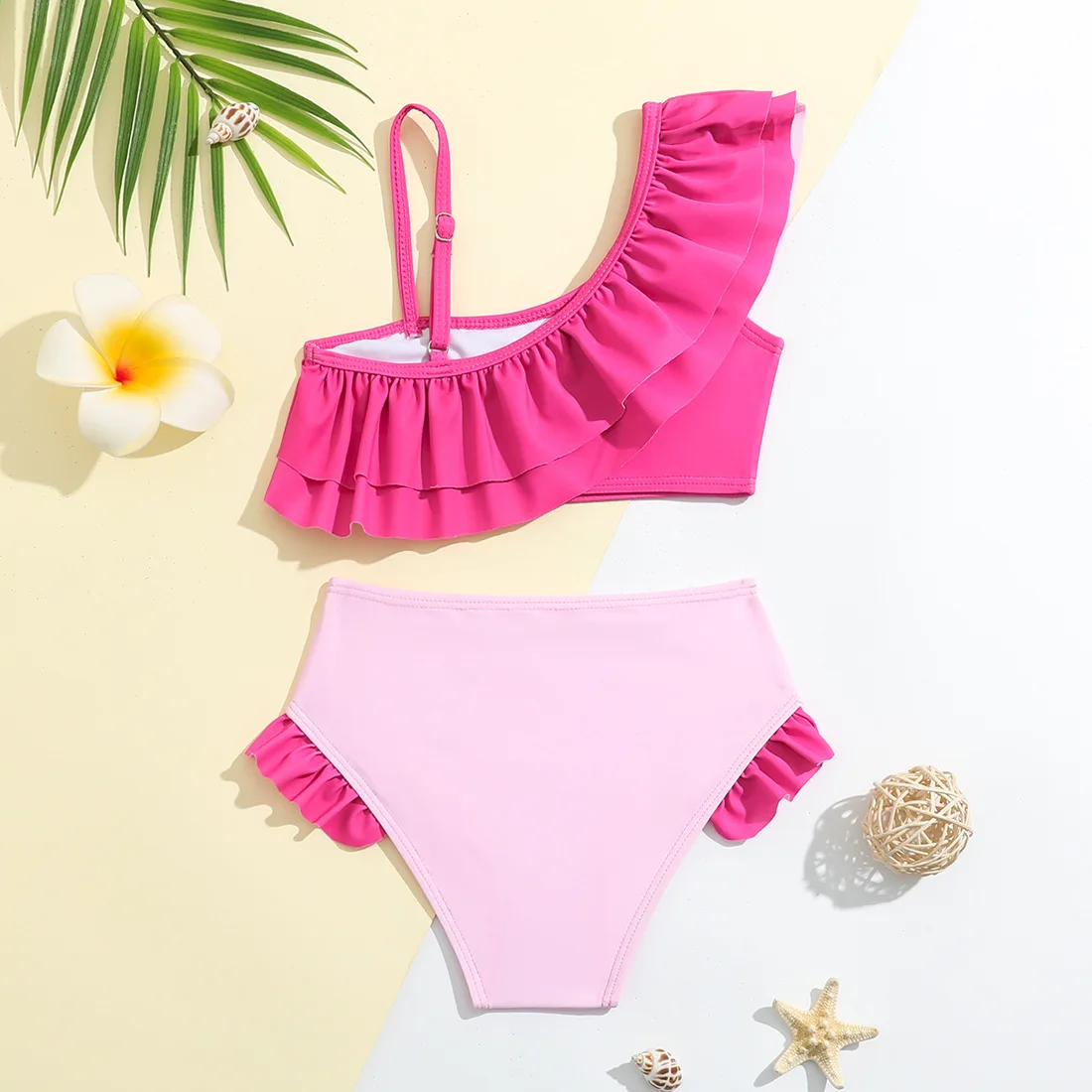 Costumi da bagno per bambini per ragazze Flamingo costume da bagno Bikini per bambini arruffato costume da bagno da spiaggia per piscina ad