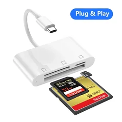 SD Card Reader RayCue 3 in 1 USB Type C to SD/Micro SD/CF Card Reader USB C CompactFlash Card Trail Game Camera Card Reader