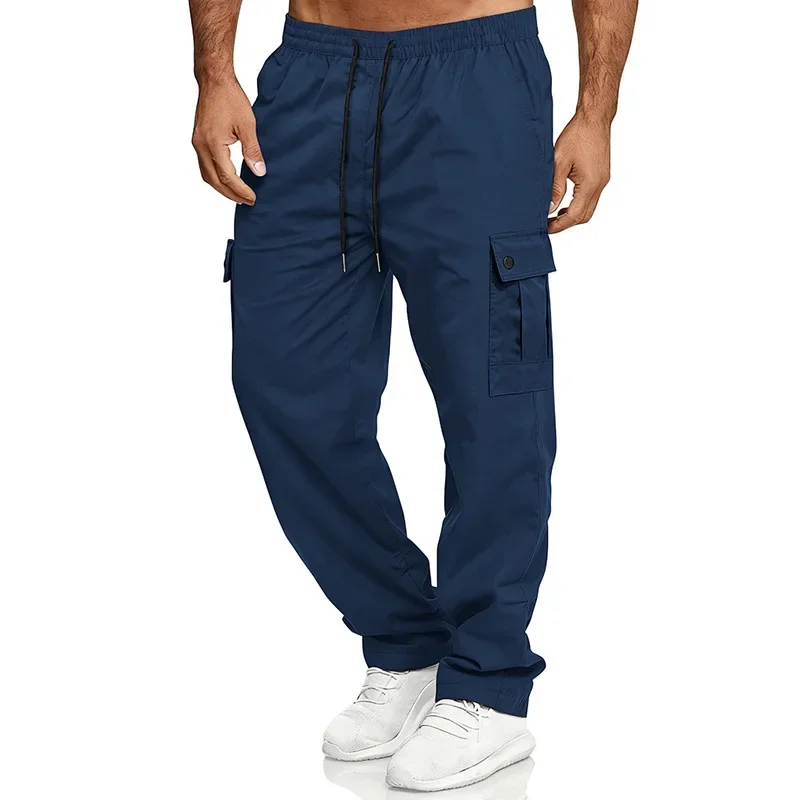 Men's Spring And Autumn Casual Multi-Pocket Loose Straight Tooling Trousers Fashion Trend Casual Pants