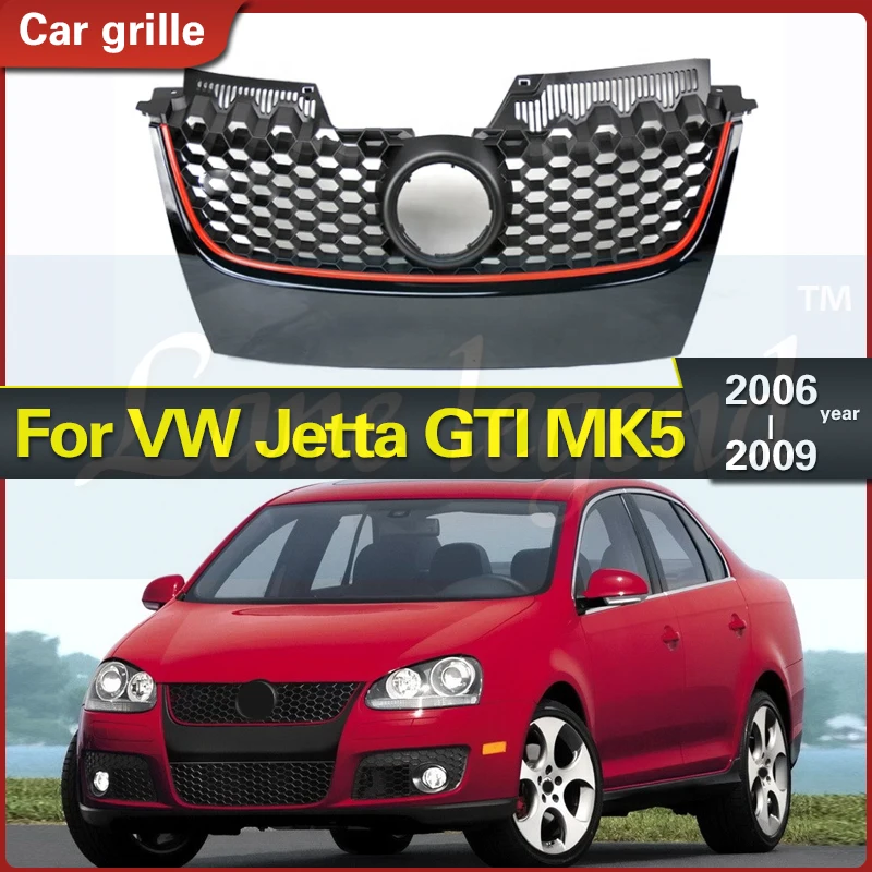 

Auto Front Center Bumper Mesh Grille Carbon Fiber Black Racing Grill For VW Jetta MK5 GTI 2005 2006 2007 2008 2009 Racing Grills