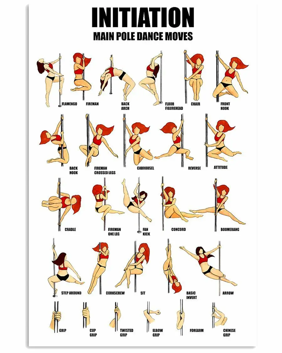 

Pole Dance Moves Print Art Canvas Poster For Living Room Decor Home Wall Picture