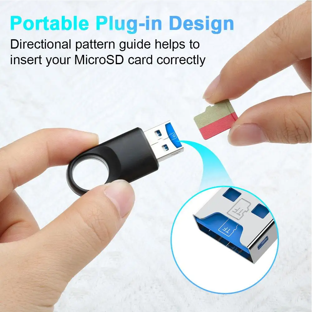 Memory Card Adapter USB 3.0 High Speed Memory Card Reader Adapter for PC/Laptop/Smart Phone/Driving Recorder Y6J0