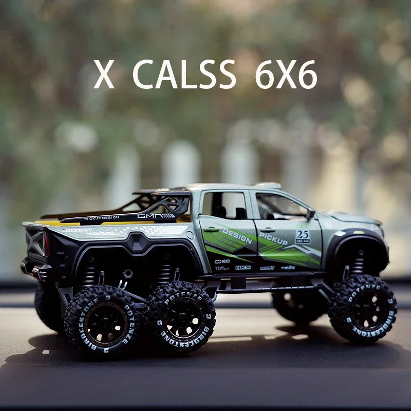 Model Of XCLASS EXY 6X6 Pickup 1:28  Metal Toy Car Sound Light Simulation Car Pull Back Model Toys For Boys Light Toys