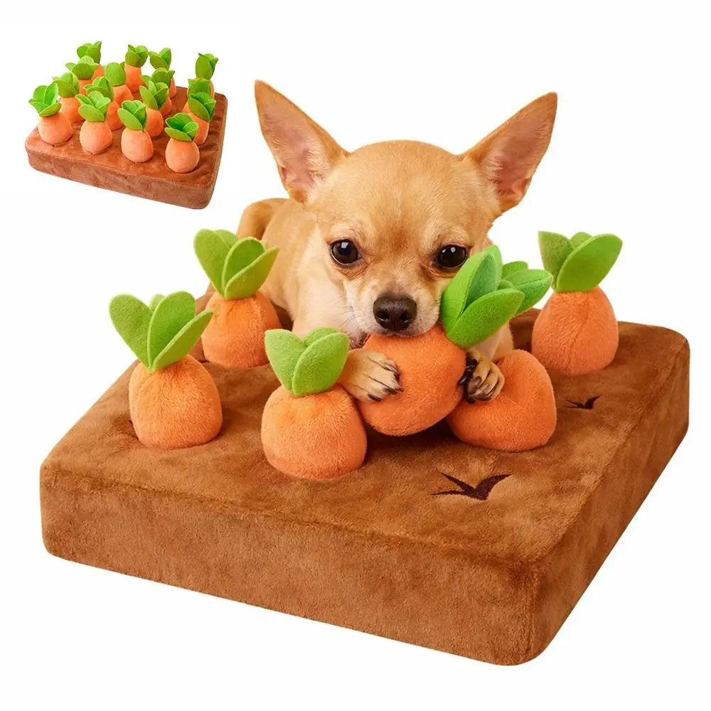 Tapis olfactif interactif pour chiens, à stimulation mentale, pour la distribution lente de nourriture, avec carottes amovibles, jouet à mâcher anti-stress