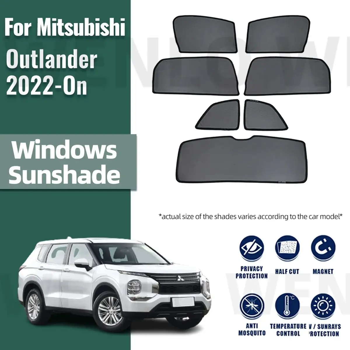 

For Mitsubishi Outlander GM 2022 2023 2024 Car Sunshade Visor Front Windshield Frame Curtain Rear Side Baby Window Sun Shade