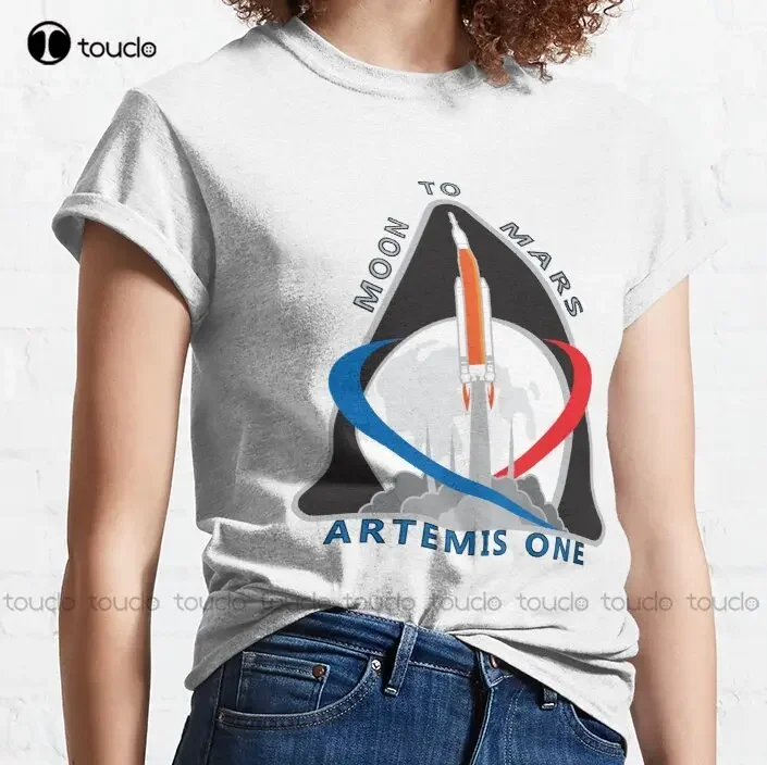 Artemis Mission One Logo T Shirt Trendy T-Shirt White Shirts For Women Sexy O-Neck Streetwear Oversized New Popular Pure Cotton