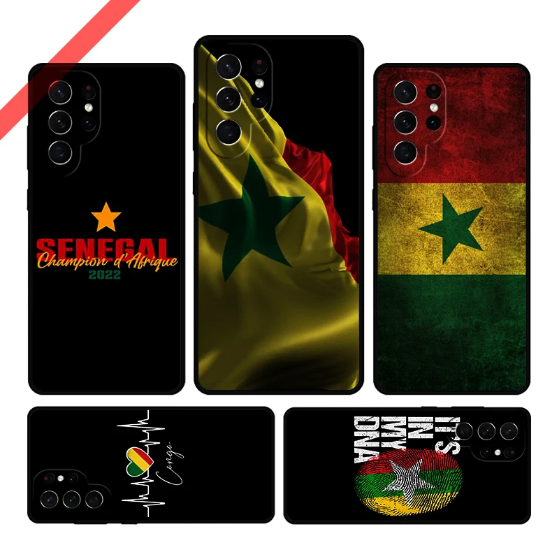 Senegal Flag Phone Case For Samsung Galaxy S20 FE S21 S10 S23 Plus S24 S22 Ultra Coque Note20 Note10 S9 S8 Cover Capa