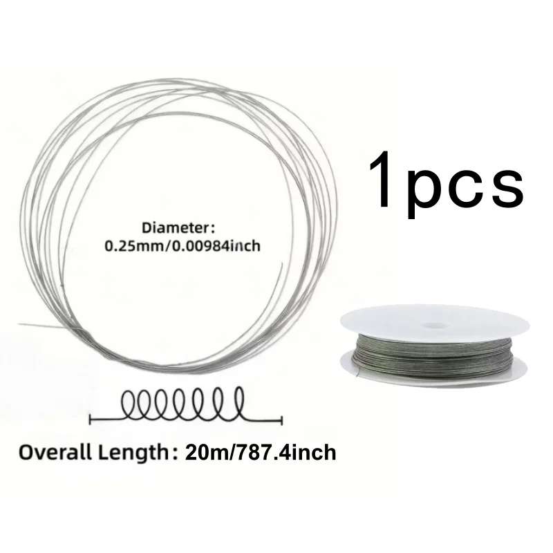 1Roll 0.25mm High-Precision Diamond Wire 20m Ultra-Fine Smooth for Gem Amber Jade Hand-Operated Saw