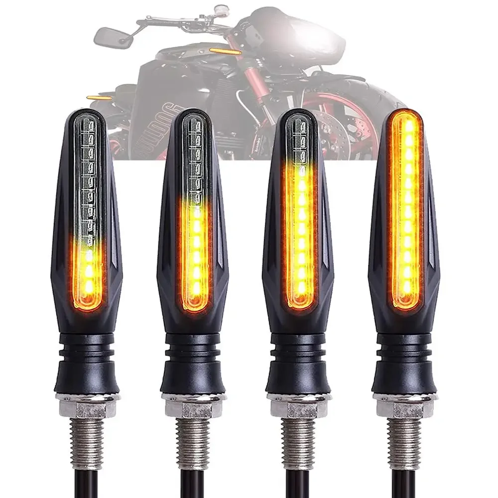 

2Pcs Motorcycle Turn Signals Lights 12V Flasher Motorcycle Rear Led Flowing Water Blinker Moto Indicator Turn Lamp Accessories