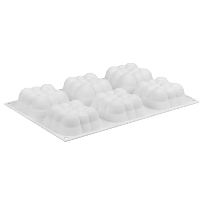 3D nube molde de la torta para Mousse de silicona moldes cuadrados de moldes para hornear 6 cavidades nuevo