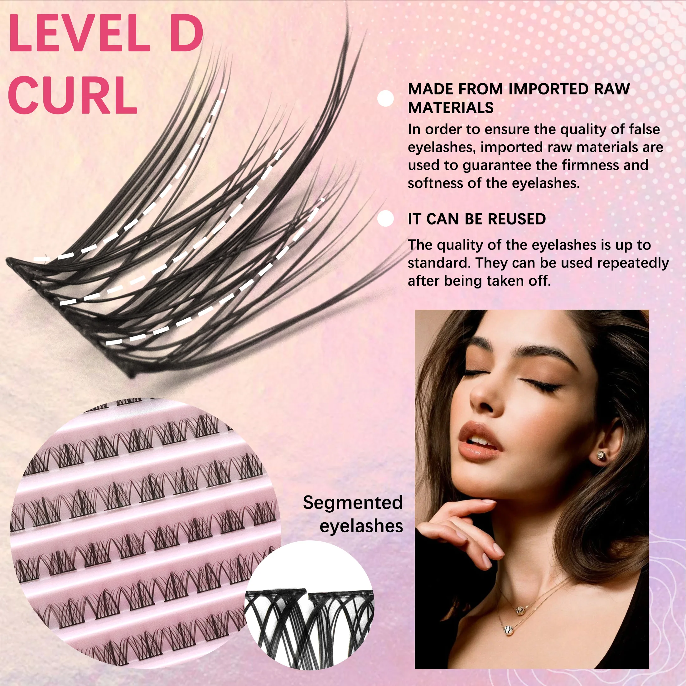 Zestaw do samodzielnego przedłużania rzęs, 200 kępek sztucznych rzęs, mieszanka kępek rzęs z klejem do rzęs, aplikatorem i narzędziem do makijażu.