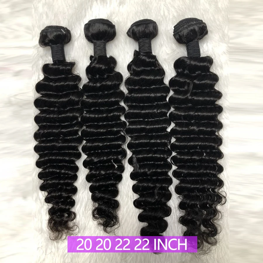 5x5 Lace Closure With Bundles Brazilian Deep Wave Hair Bundles With Lace Closure Brazilian Remy Human Hair Bundles With Closure