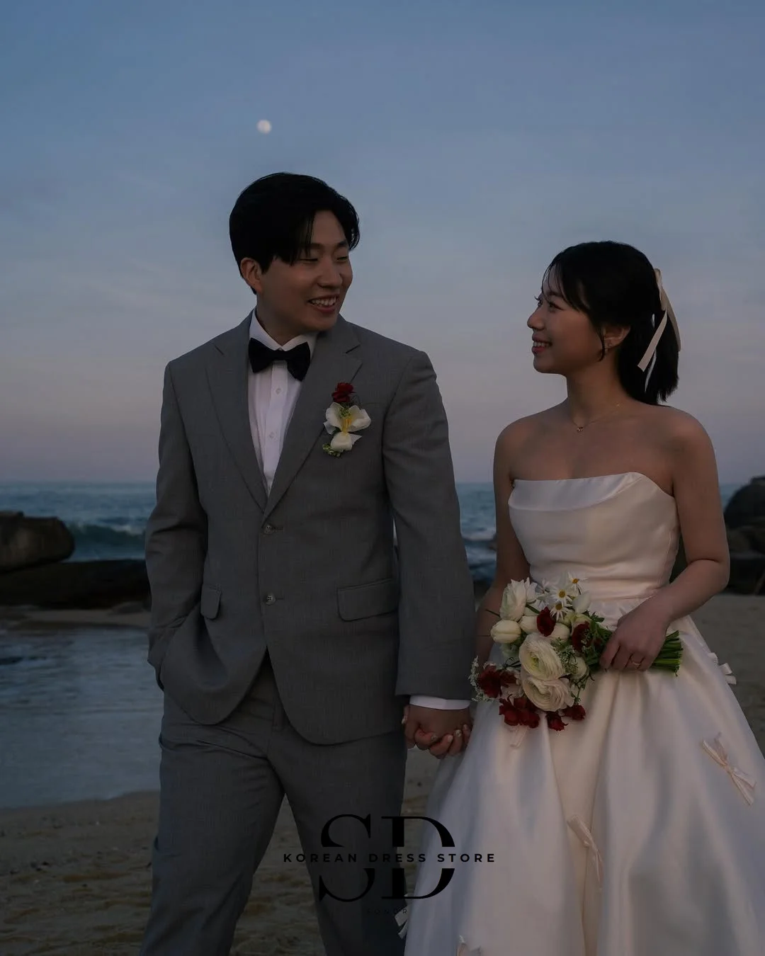 Sondr 2025 Lovely Korean Wedding Dresses Strapless Bow Silk Satin Self-Wedding Dress Photo Shoot Customized Corset Bridal Gown