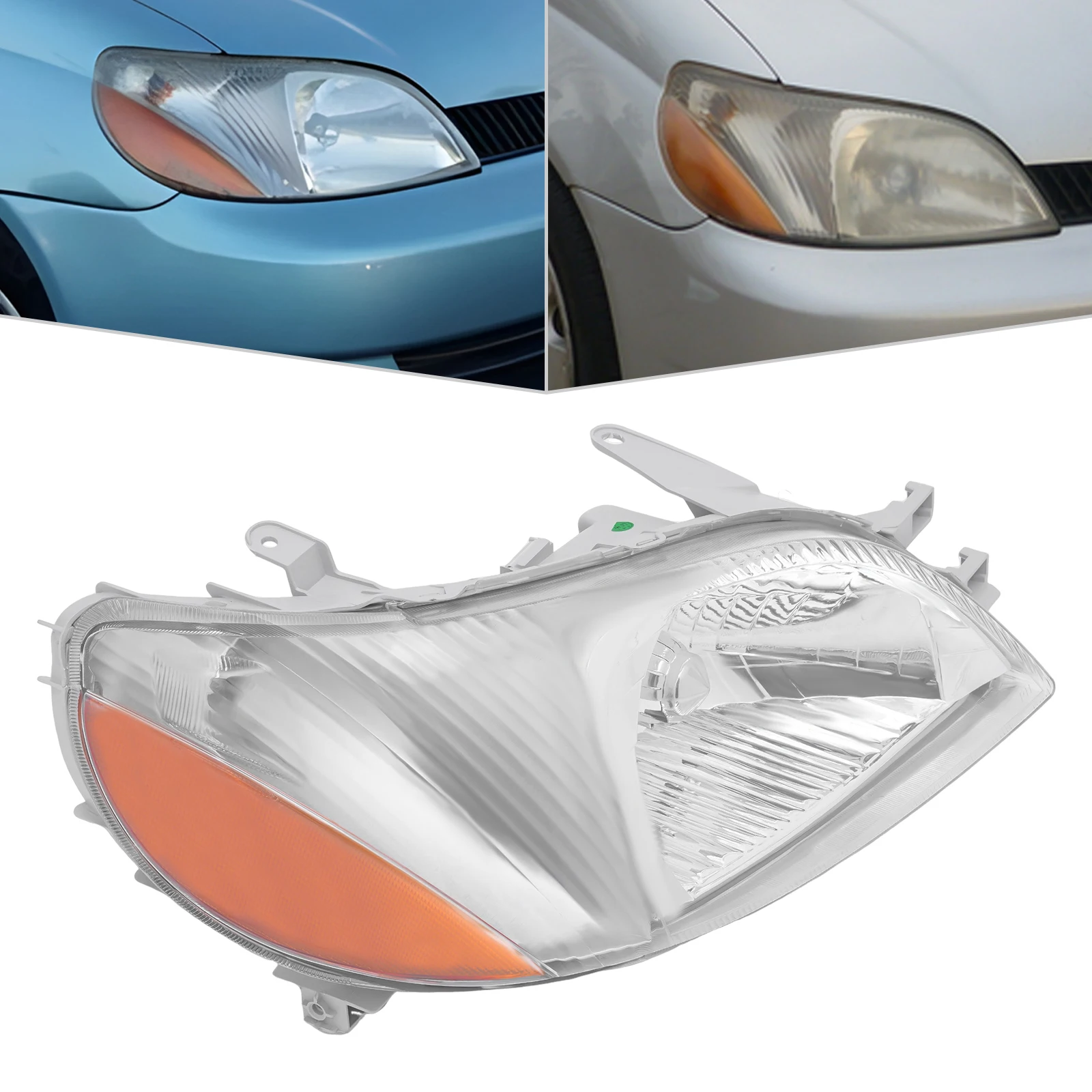 

Halogen Headlight Assembly Fit 2000-2002 Toyota Echo Headlamp (Passenger Right Side) Front Head Light 24V Replacement 8115052190