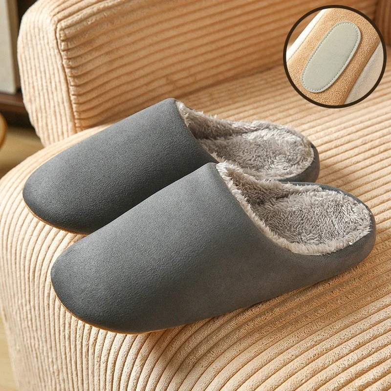 

Men Silent House Slippers Women Indoor Soft Anti-skid Concise Home Warm Slides Couples Winter Comfortable Flats Floor Shoes